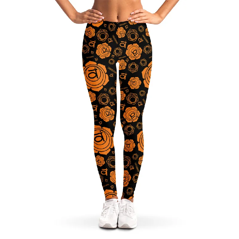 Swadhisthana Chakra Pattern Print Women's Leggings Stylish Stretch Pants Leggings