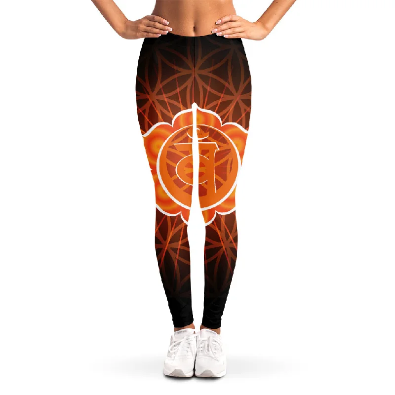 Swadhisthana Chakra Spiritual Print Women's Leggings Casual Slim-Fit Leggings