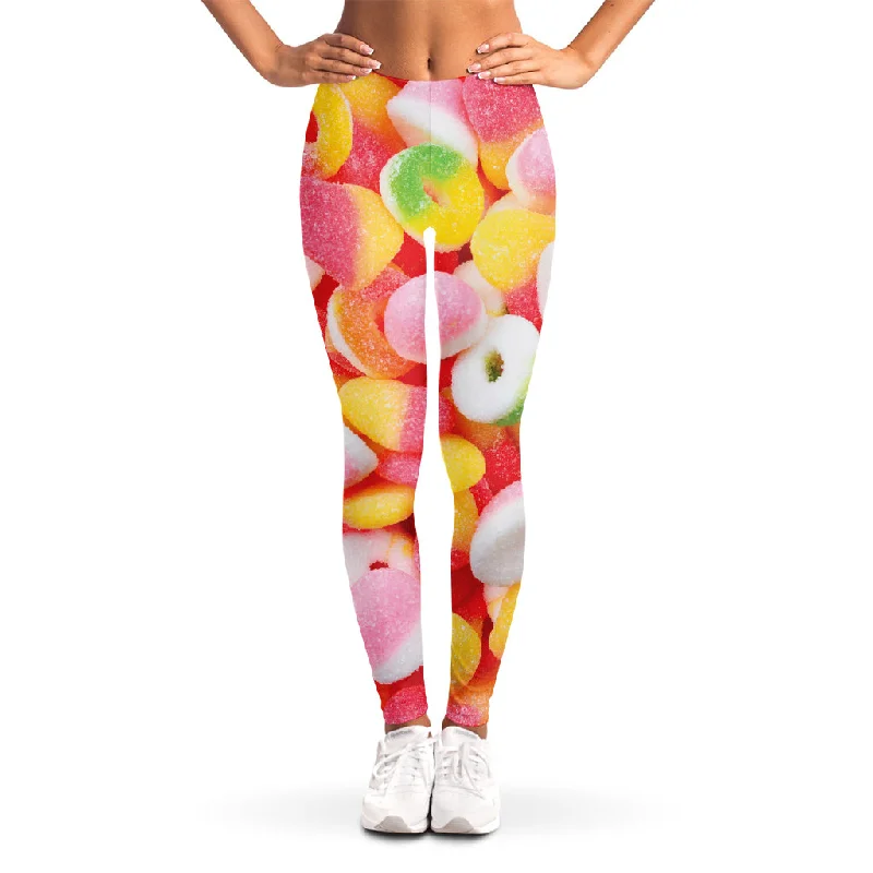 Sweet Gummy Print Women's Leggings Stylish Yoga Leggings