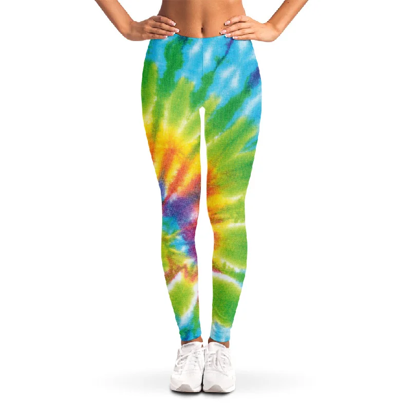 Swirl Tie Dye Print Women's Leggings Stylish Ultra Stretch Leggings