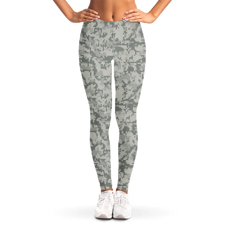 Tan Digital Camo Pattern Print Women's Leggings Trendy High-Compression Leggings