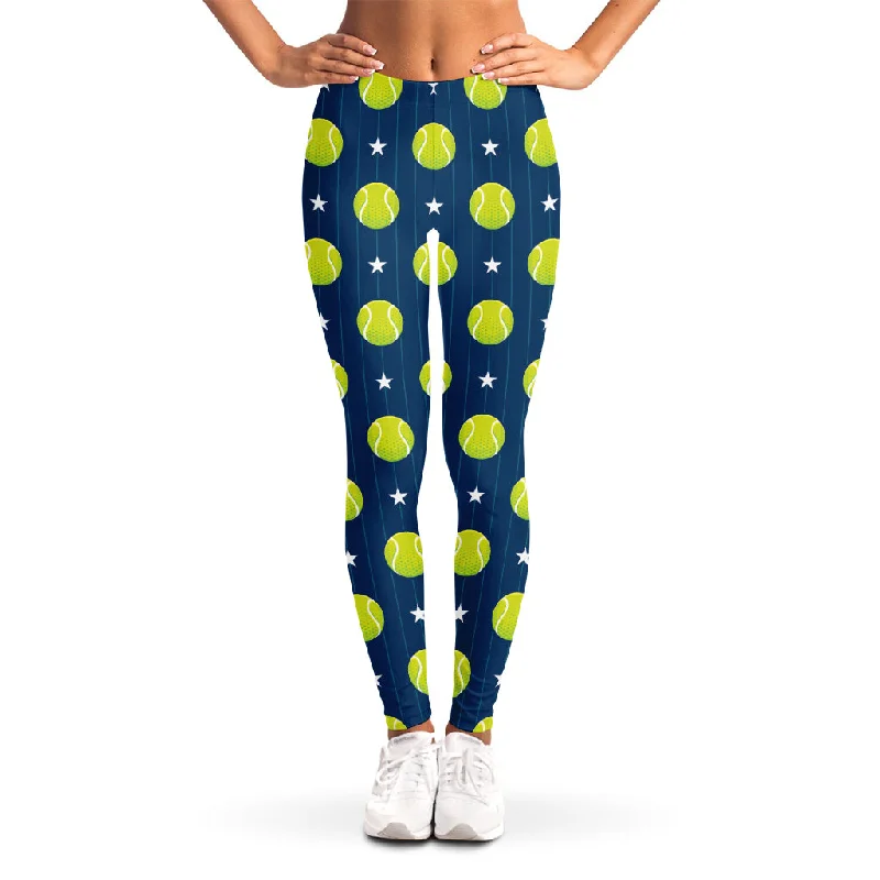 Tennis Sport Pattern Print Women's Leggings Casual Slim-Fit Leggings