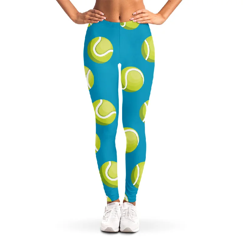 Tennis Theme Pattern Print Women's Leggings Stylish Stretch-Waist Leggings