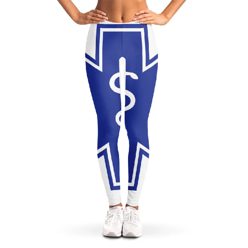 The Star Of Life Paramedic Symbol Print Women's Leggings Stylish Printed Sport Leggings