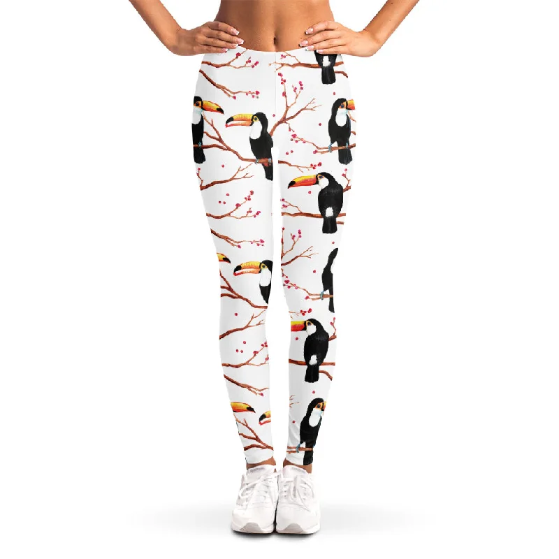 Toco Toucan Pattern Print Women's Leggings Elegant Sheer Leggings