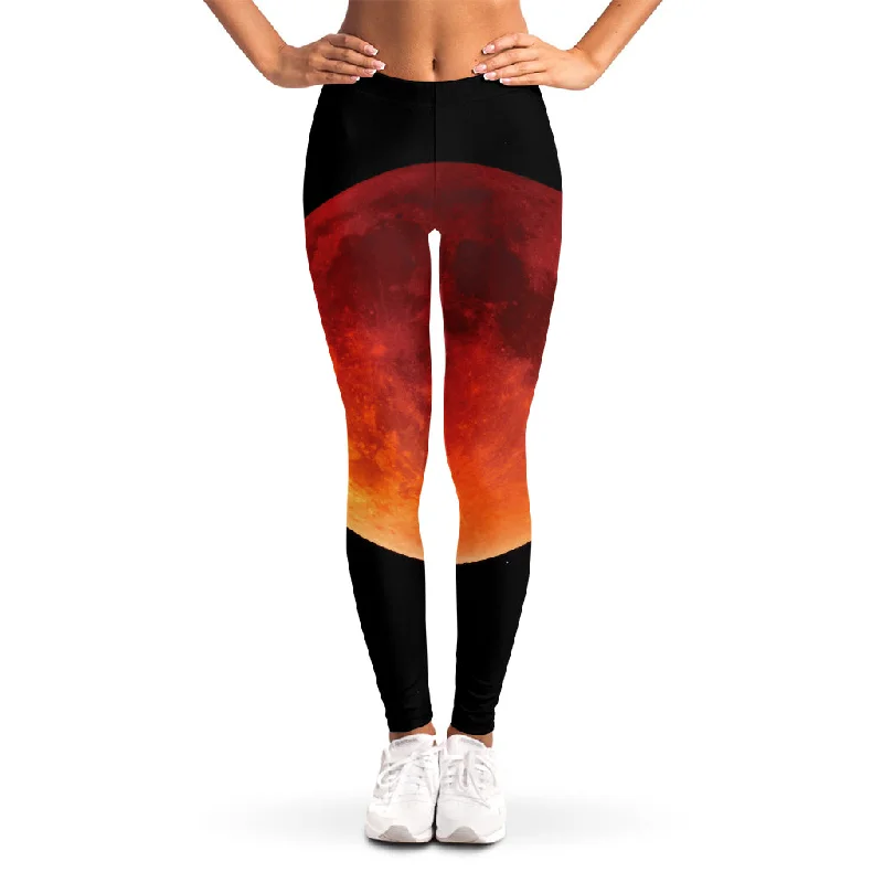 Total Lunar Eclipse Print Women's Leggings Comfortable Slim Fit Leggings