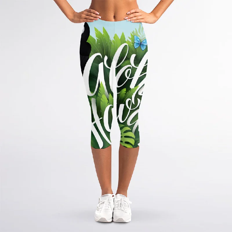 Toucan Aloha Hawaii Print Women's Capri Leggings Stylish Printed Stretch Leggings