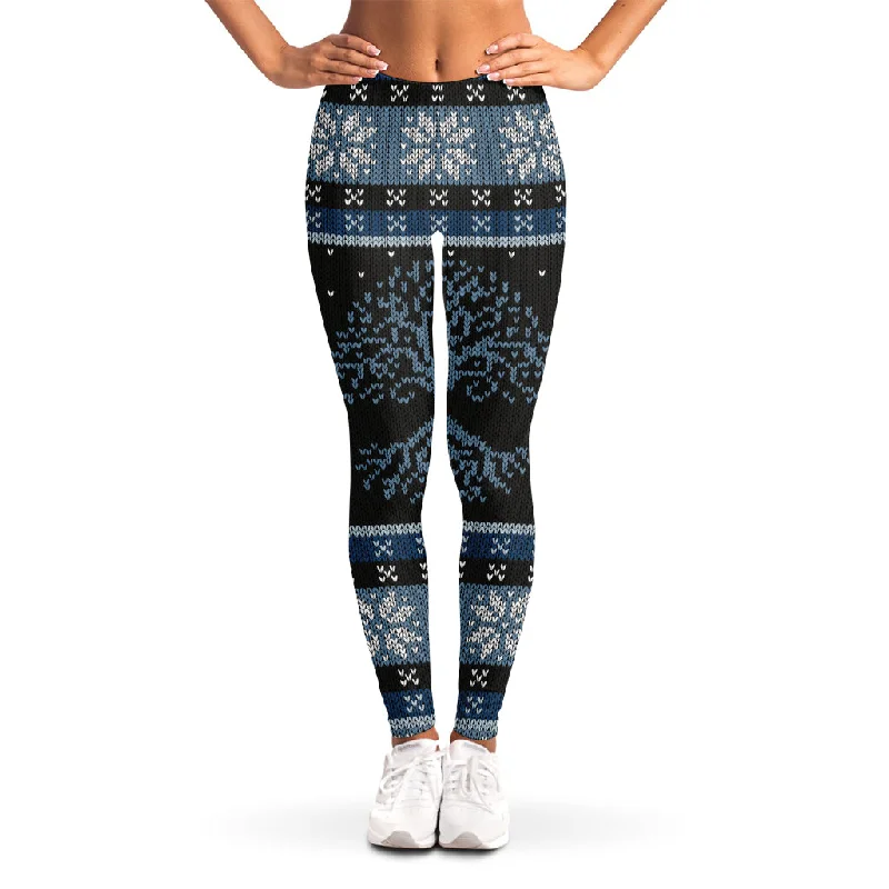 Tree Of Life And Howling Wolves Print Women's Leggings Stylish Everyday Leggings