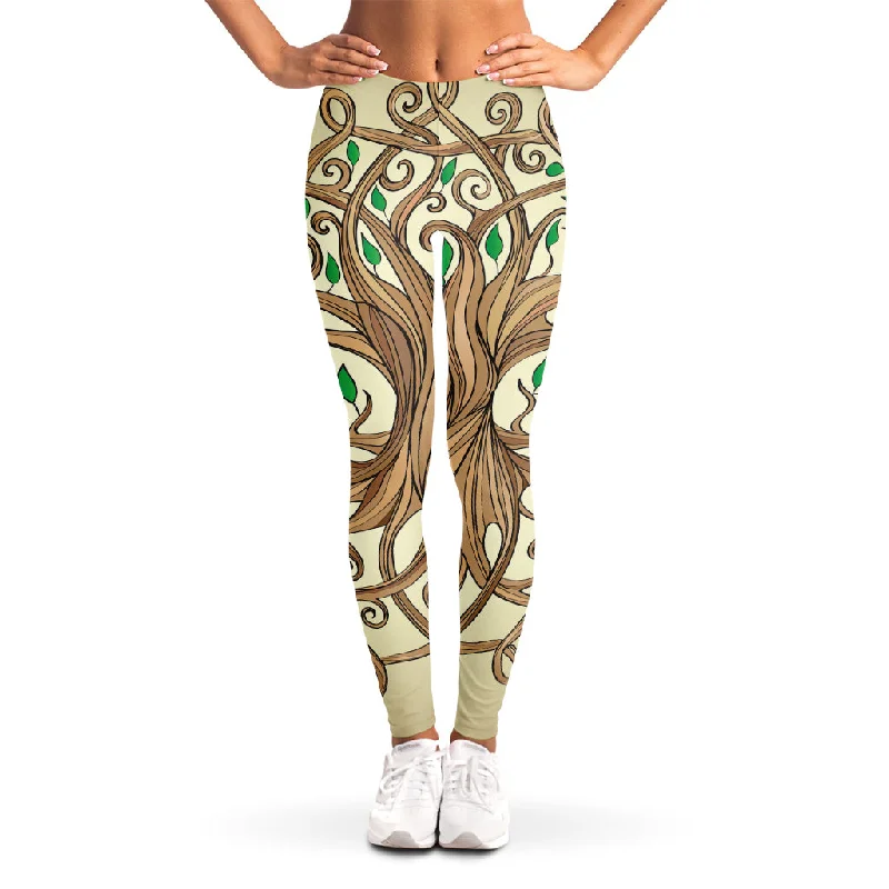 Tree Of Life Celtic Symbol Print Women's Leggings Cozy Oversized Leggings