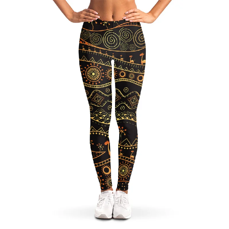 Tribal Ethnic African Pattern Print Women's Leggings Stylish Sweat-Proof Leggings