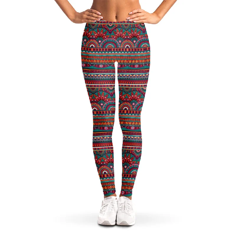 Tribal Ethnic Pattern Print Women's Leggings Trendy Fitness Leggings