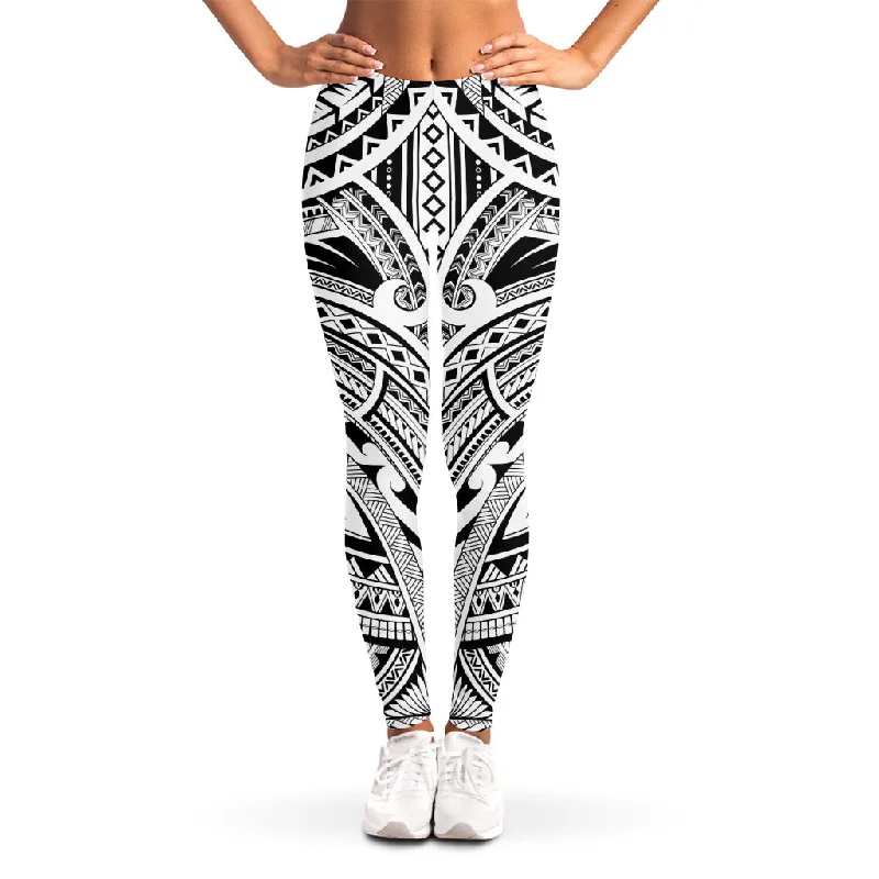 Tribal Maori Polynesian Tattoo Print Women's Leggings Stylish Sweatproof Leggings