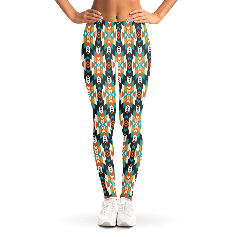 Tribal Native American Pattern Print Women's Leggings Comfortable Running Leggings