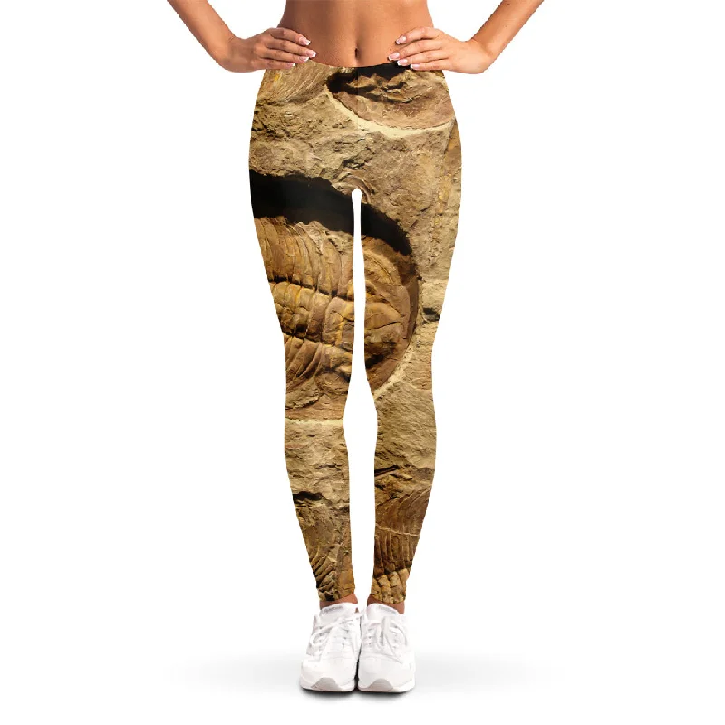 Trilobite Fossil Print Women's Leggings Stylish Camo Print Leggings