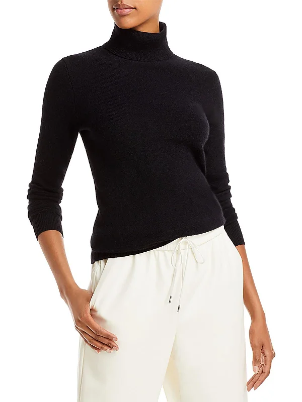 Womens Cashmere Long Sleeve Mock Turtleneck Sweater Long Sweater Short Sweater Cropped Sweater