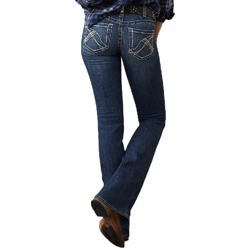 Ariat Women's R.E.A.L. Mid Rise Miriam Bootcut Jeans Fashionable Relaxed Fit Denim