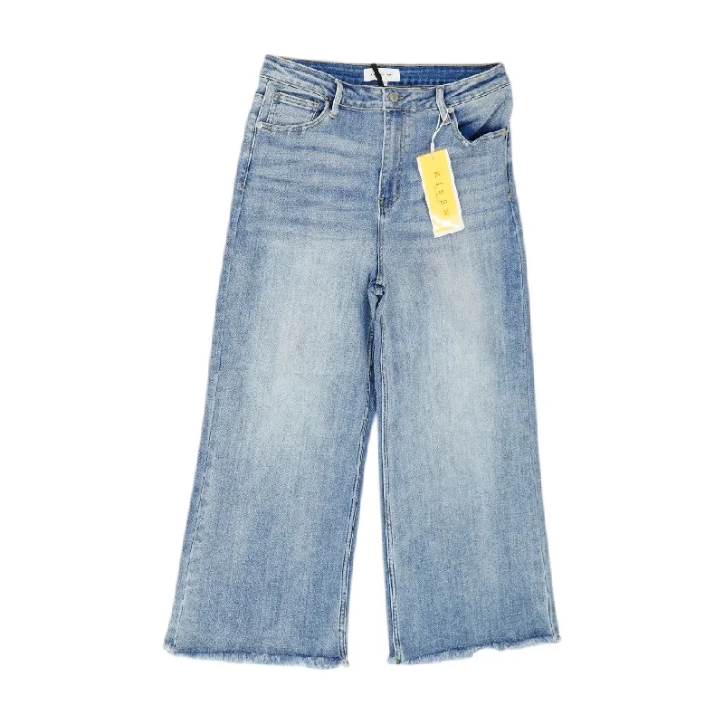 Blue Solid Jeans Casual Wide-Legged Denim Jeans