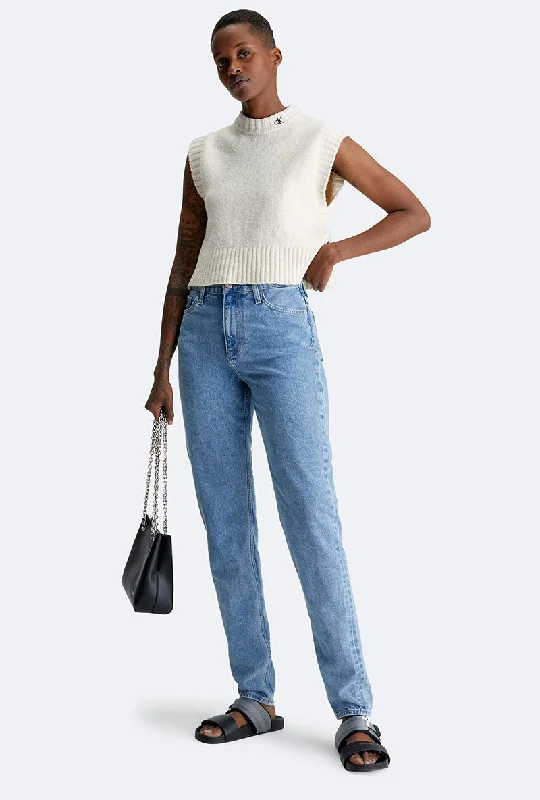 CALVIN KLEIN MOM DENIM JEANS Elegant High-Waisted Flared Jeans