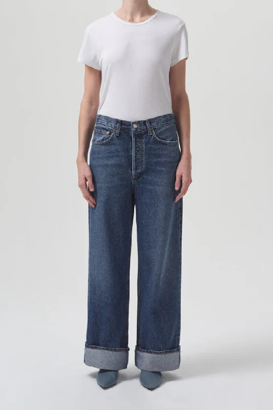 Agolde Dame High Rise Wide Leg Jeans in Control Stylish Bootcut Denim Jeans