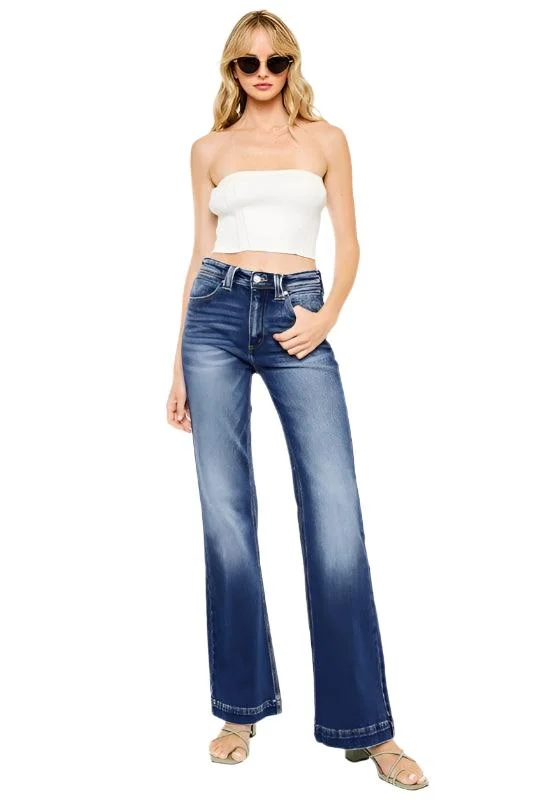 High Rise Holly Flare Jeans - Kc9289M Fashionable Jeggings Style Jeans