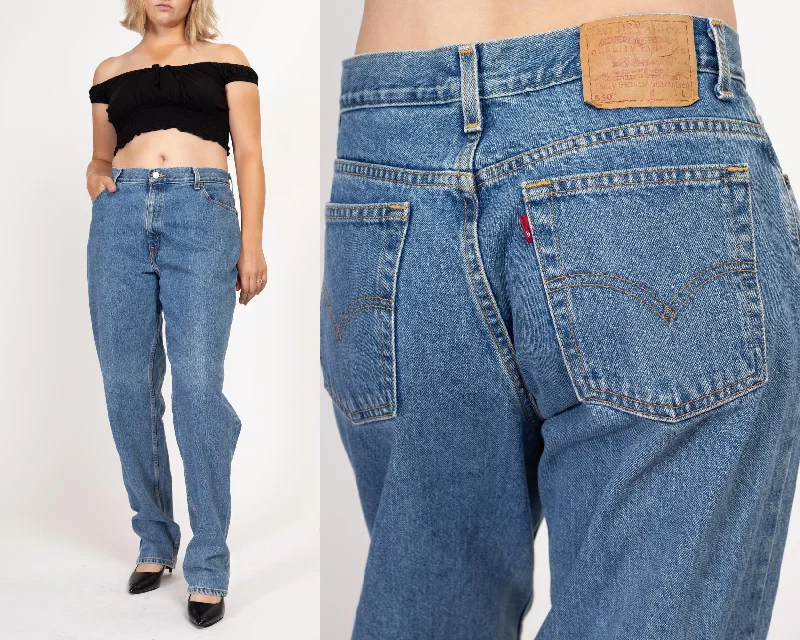 Large 90s Levis 550 High Waisted Mom Jeans 33" Fashionable Raw Edge Jeans