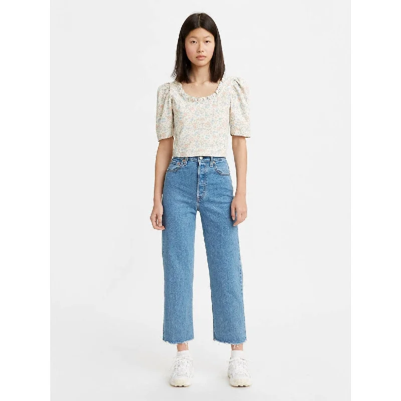 Levi's Ribcage Straight Ankle Jeans - Jazz Wave Cozy Wide-Legged Jeans