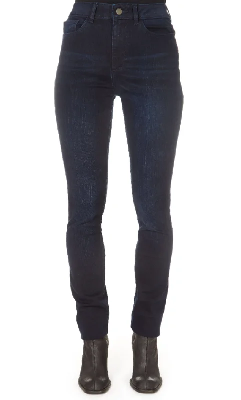 'Nina Pierre' Dark Blue High Waisted Jeans Fashionable Bootcut Jeans