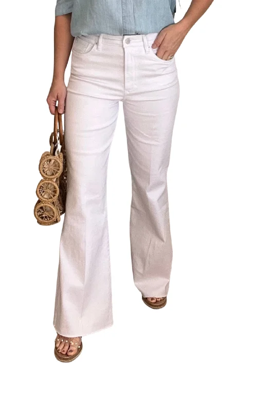 Optic White Fiona Jeans Stylish Cargo Style Jeans