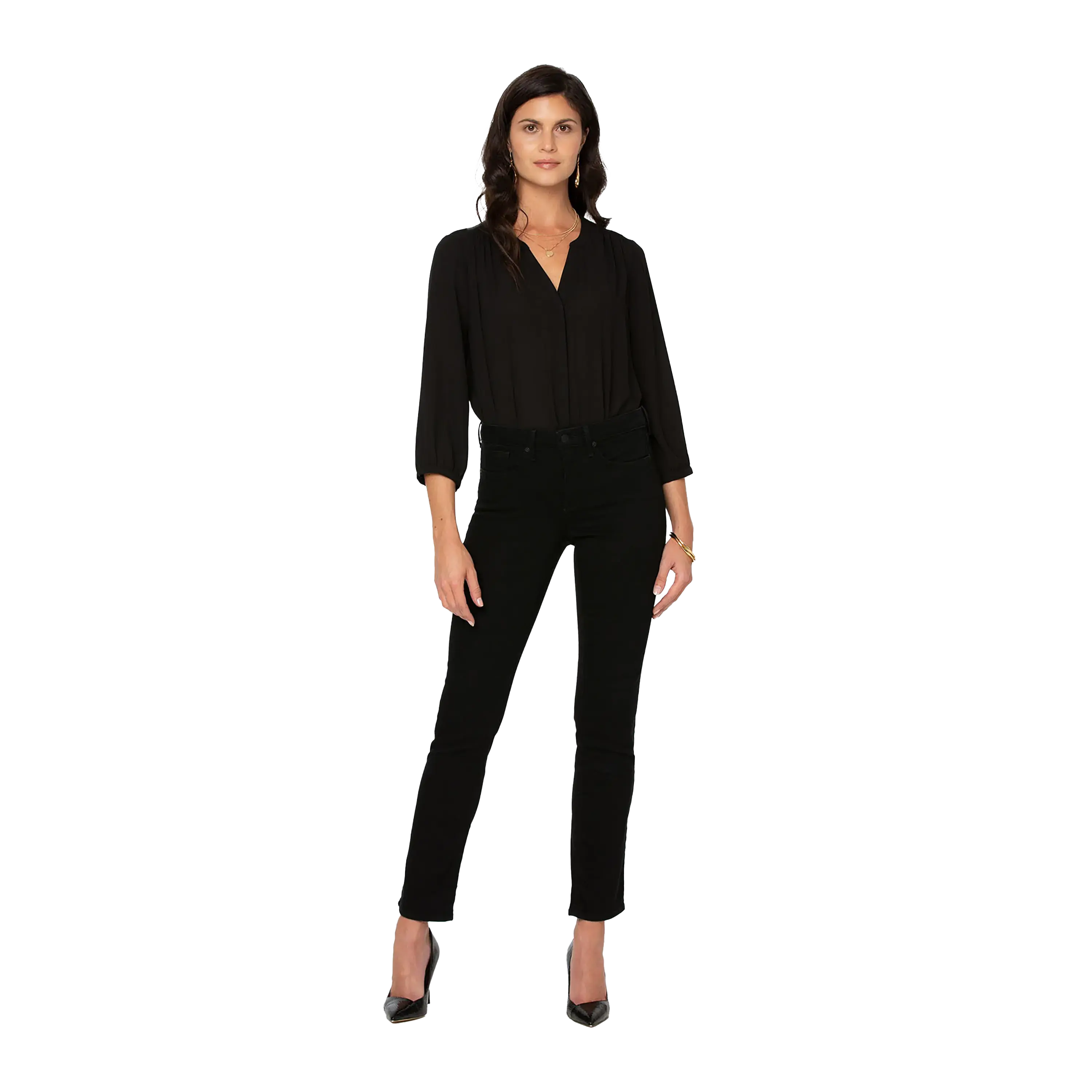 NYDJ Sheri Slim Leg Jeans in Black Elegant Skinny Leg Jeans