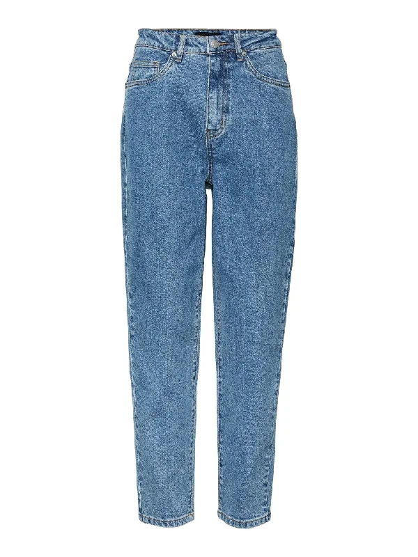 Zoe Mom Jeans - Medium Blå Denim Stylish High-Waisted Denim